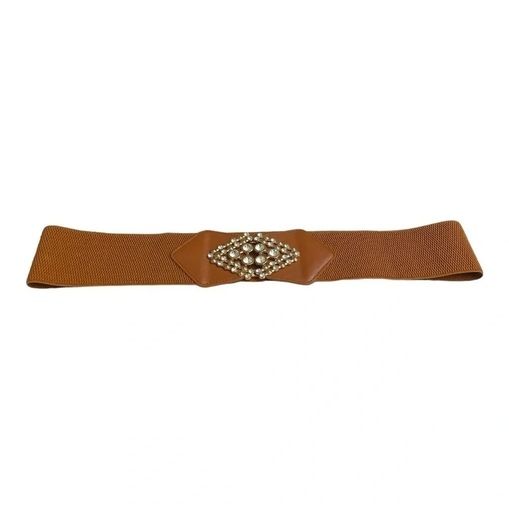 Women’s Belt Rhinestone Elastic Bow Waist Belts For Ladies NWOT
